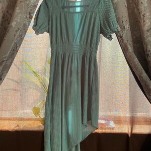 Elegant Asymmetrical Teal Dress